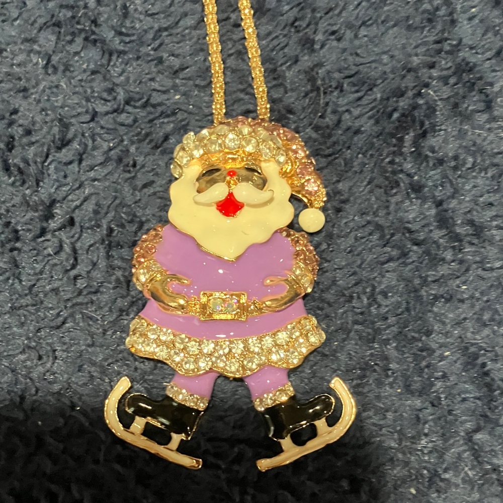 Sparkling Santa Skater Necklace. Betsy Johnson.
